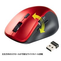 サンワサプライ  静音ワイヤレスマウス（サイドホイール付き・5ボタン・レッド） MA-WBS524R（直送品）