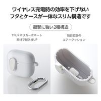 AirPods 4 ケース 用 耐衝撃 衝撃吸収 フタ開閉ロック機能 ホワイト AVA-AP06TSLWH エレコム 1個（直送品）