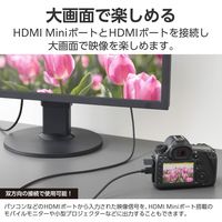HDMIケーブル mini (タイプA - タイプC) 2m スリム ブラック ECDH-HD14EMS20B エレコム 1個