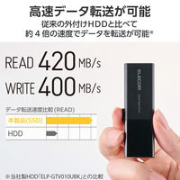 SSD 外付け 500GB スライド式 USB-C/A両対応 ブラック ESD-EWB0500GBKR エレコム 1個（直送品）