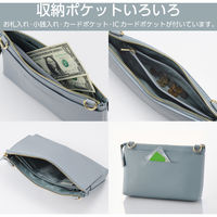 スマホポーチ ショルダーポーチ お財布機能付き 斜めがけ ソフトレザー ダスティブルー P-MAP07BU エレコム 1個（直送品）