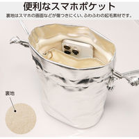 スマホポーチ ショルダーポーチ 斜めがけ / ハンドル持ち メタリック生地 シルバー P-MAP08SV エレコム 1個（直送品）