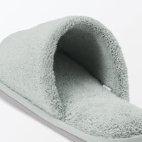 無印良品 洗える綿パイルスリッパ 前あき Ｌ ２５～２７．５ｃｍ用 グリーン 良品計画