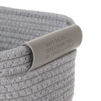 ロープ&フェイクレザーバスケット(M) グレー LAKOLE/ラコレ