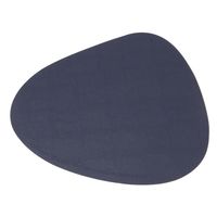 フェイクレザーランチョンマット ペブル グレー×ネイビー 1セット（1枚×2） LAKOLE/ラコレ