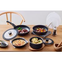 アイリスオーヤマ ダイヤモンドコートパン9点セット IH・ガス火対応 ブラックメタリック NTF-SEI9 1セット(9点入)（直送品）