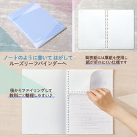 プラス ノート パスティ ノート型ルーズリーフ B5 ドット入り罫線 50枚 ブルー 76032 1セット(1冊×3)