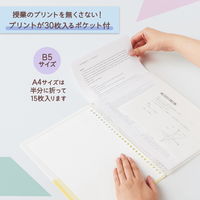 プラス バインダー パスティ ルーズリーフバインダー リングタイプ B5 レモンイエロー 97084 1セット(1冊×3)