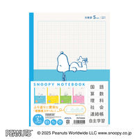 日本ノート ノート スヌーピー セミB5 5mm方眼罫 26枚 4色セット PST5G04 1パック(4色入)
