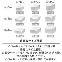 【引き出し収納】　天馬　フィッツケース 53ー39L　ホワイト/クリア　幅39.0×奥行53.0×高さ30.0cm　1セット（1個×3）