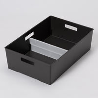 【均一価格】 収納ボックス  インナーボックス/ワイド浅型 ダークグレー　幅385×奥行263×高さ115mm　1個 オリジナル