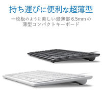 エレコム 有線コンパクトキーボード/パンタグラフ式/薄型/ホワイト TK-FCP097WH 1個（直送品）