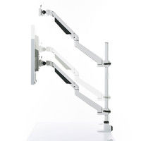 サンワサプライ 水平垂直多関節液晶モニターアーム（上下2面・白） CR-LA1303W 1台（直送品）
