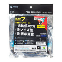サンワサプライ CAT7H4LANケーブル 1m ネイビーブルー KB-T7H4-01NV（直送品）