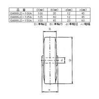 エスコ 125mm キャスター(自在金具・ステンレス製) EA986LD-125A 1個（直送品）