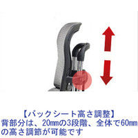 【組立設置込】エルゴヒューマン ベーシック ロータイプ背メッシュ グリーン 座モールドクッション ブラック 独立式ランバーサポート付 可動肘付 1脚（取寄品）