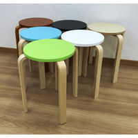 エイ・アイ・エス 木製丸椅子 組立式 ナチュラル LFMI-007NA 1脚（直送品）