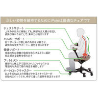【アウトレット】【B級品】吉桂 腰の健康を守るオフィスチェア iPole7（アイポール7） 革グレー ロックキャスター 1脚（直送品）