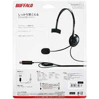 バッファロー 片耳ヘッドバンド式モノラルヘッドセット USB接続 BSHSHUM110BK 1台（直送品）