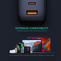 USB充電器 折りたたみ式 Omnia Mix 65W/PD対応/USB-A×1 Type-C×1 PA-B3-BK AUKEY