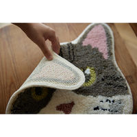 スミノエ 洗える チェアパット ネコカオ 35×38cm クロ 4549781252711 1枚