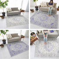 トシシミズ ディクトム マイクロプリントパイルラグ DM-052 1400×2000mm ブルー 4573109305759 1枚（直送品）