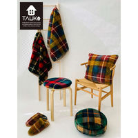 チェックファー ブランケット GJ6090 グリーン 70×100cm GJ6090_17G 1枚 川島織物セルコン（直送品）