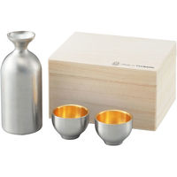 カンダ メタル丼 徳利Jr・ぐい呑み内金 セット 桐箱入 387337 1セット(徳利1個ぐい呑み2個入)（直送品）