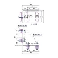 エスコ 40角用 三角ブラケット(シルバー/ローター付) EA976CB-40 1セット(10個)（直送品）