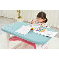 シンセーインターナショナル 子供用デスク チェア セット 机 椅子 ブルー 404569 1個（直送品）