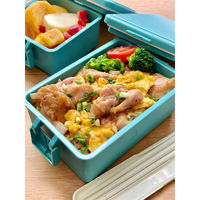 三好製作所 お弁当箱 GEL-COOL square M 1段 400ml マカロンブルー 423665 1個（直送品）