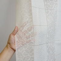 加栄レース アコーディオンカーテン 花柄 フリーカット 100×250cm アイボリー 469381 1個（直送品）