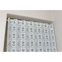 加栄レース アコーディオンカーテン 小花柄 フリーカット 95×190cm グリーン 469384 1個（直送品）