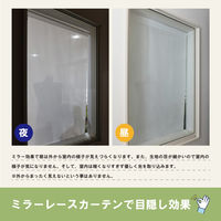 加栄レース レースカーテン 小窓 ストライプ柄 70×120cm UVカット ミラーレース 469416 1個（直送品）