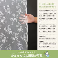加栄レース レースカーテン フリーカット 100×250cm 2枚入り ミラーカーテン ブルーム 469432 1個（直送品）
