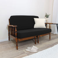 加栄レース ソファカバー 3人掛け用 セパレートタイプ 撥水加工 2枚組 ブラック 469450 1個（直送品）