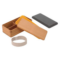 三好製作所 保冷弁当箱 500ml mWood ランチボックス チャコール 保冷ブタ付き GEL-COOL 483747 1個（直送品）