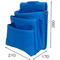 藤原産業 コヅチ 革製腰袋3段 ブルー CHSー06BU 1個（直送品）