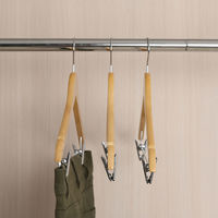 木製ジャケットハンガー クリップ付 WH-02 1セット（1セット(3本組)×10） 回転式フック 業務用 伊藤忠リーテイルリンク