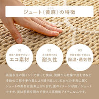 萩原敷物 玄関マット 室内 ジュートマット トロン 60×90 ホワイト 493624 1個（直送品）