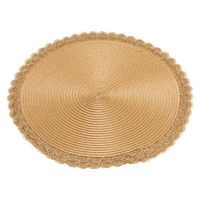 ルークラン ランチョンマット アプリクス ラウンドナチュレ ミディアムブラウン 494740 1個（直送品）