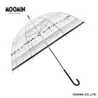 小川 長傘 雨傘 ムーミン クリア アンブレラ 59cm 手開き式 ボーダー 489452 1個（直送品）