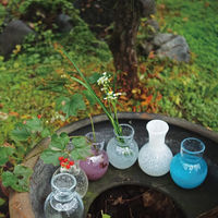 ホワイエ 花瓶 DGニキュガラス ガラス 直径9.5×高さ14.5cm クリアパープル 427297 1個（直送品）