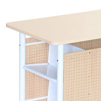 【軒先渡し】林製作所 収納付きハイテーブル 幅1500×奥行750×高さ1000mm ナチュラル×ホワイト 1台（直送品）