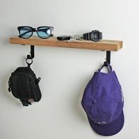 和気産業 石膏ボードにつく棚受 シングル+フック 黒 TK-84 1セット(8個)（直送品）