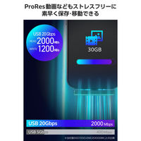 外付け SSD 500GB 超小型 直挿し USB 3.2 Gen2x2 グレー ESD-EAPC0500GGY エレコム 1個（直送品）