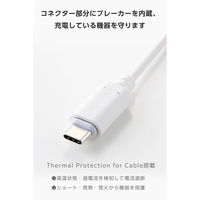 マグネット 充電ケーブル USB-C 60W PD対応 着脱式コネクタ 1m 白 MPA-CCECMA10WH エレコム 1個（直送品）