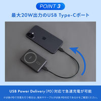 オウルテック 準固体電池5000mAhPD20WUSB-Cワイヤレスモバイルバッテリー OEC-LPB5025MG-WH 1個（直送品）