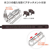 朝日電器 延長コード 電源タップ 耐雷 回転 4個口/2m PD20W 木目調 WB-SL4222SUC(WD) 1個（直送品）