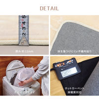 萩原 ミンクタッチ ホットカーペットカバー 185cm×185cm グリーン 240630810 1枚